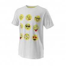 Wilson Tennis Tshirt Emoti Fun Tech (Baumwollmix) 2022 weiss Jungen